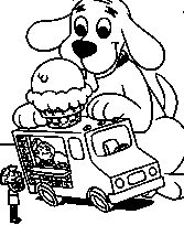 coloriage clifford et le camion de glace